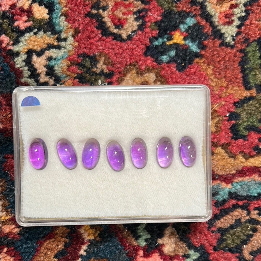 Set of Seven Amethyst Gemstones